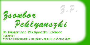 zsombor peklyanszki business card